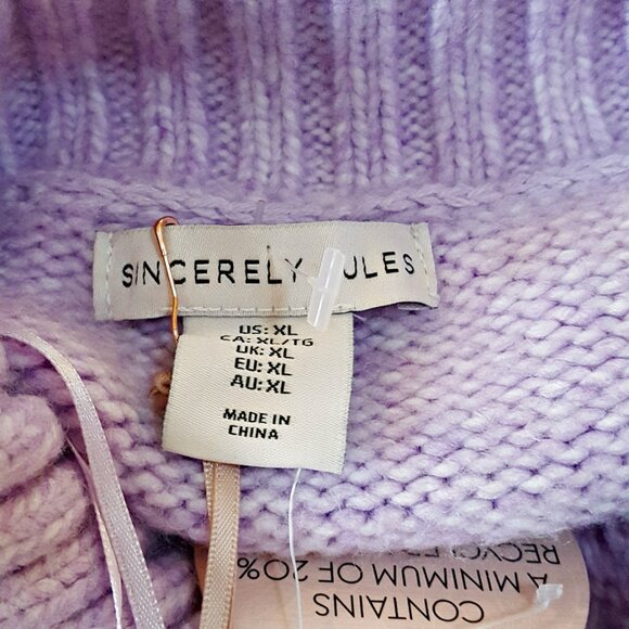 NEW! COZY Comfy LAVENDER Zip SWEATER SZ XL - Picture 2 of 5